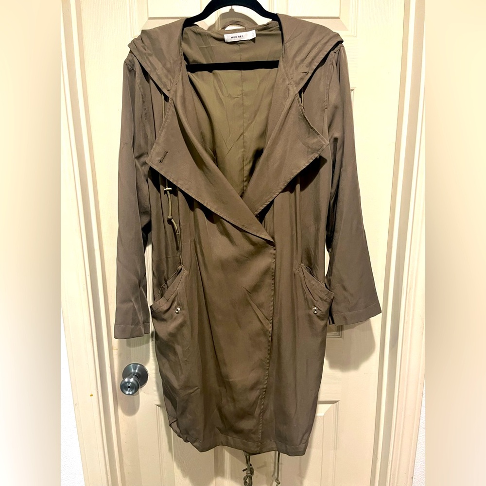 Mod Ref olive green Hooded Trench Coat